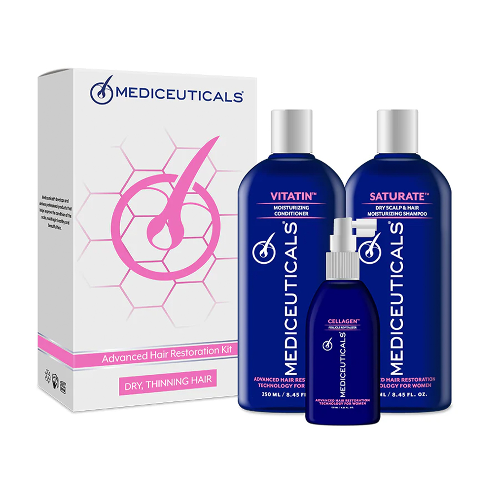 Набір для сухого волосся Mediceuticals Advanced Hair Restoration Kit (шампунь, 250 мл + кондиціонер, 250 мл + сироватка, 125 мл)